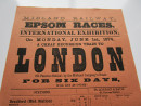 1874 EPSOM HORSE RACES POSTER Midlands Railways Excursion YORKSHIRE to LONDON  (2)
