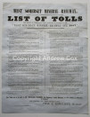 WEST SOMERSET MINERAL RAILWAY List of Tolls 1857 Railway Act ORIGINAL POSTER  (1)
