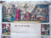 1824 JUVENILE School WRITING SHEET Prophecy of Isaiah HOLY BIBLE Hand Coloured  (3)