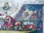 1824 JUVENILE School WRITING SHEET Prophecy of Isaiah HOLY BIBLE Hand Coloured  (13)