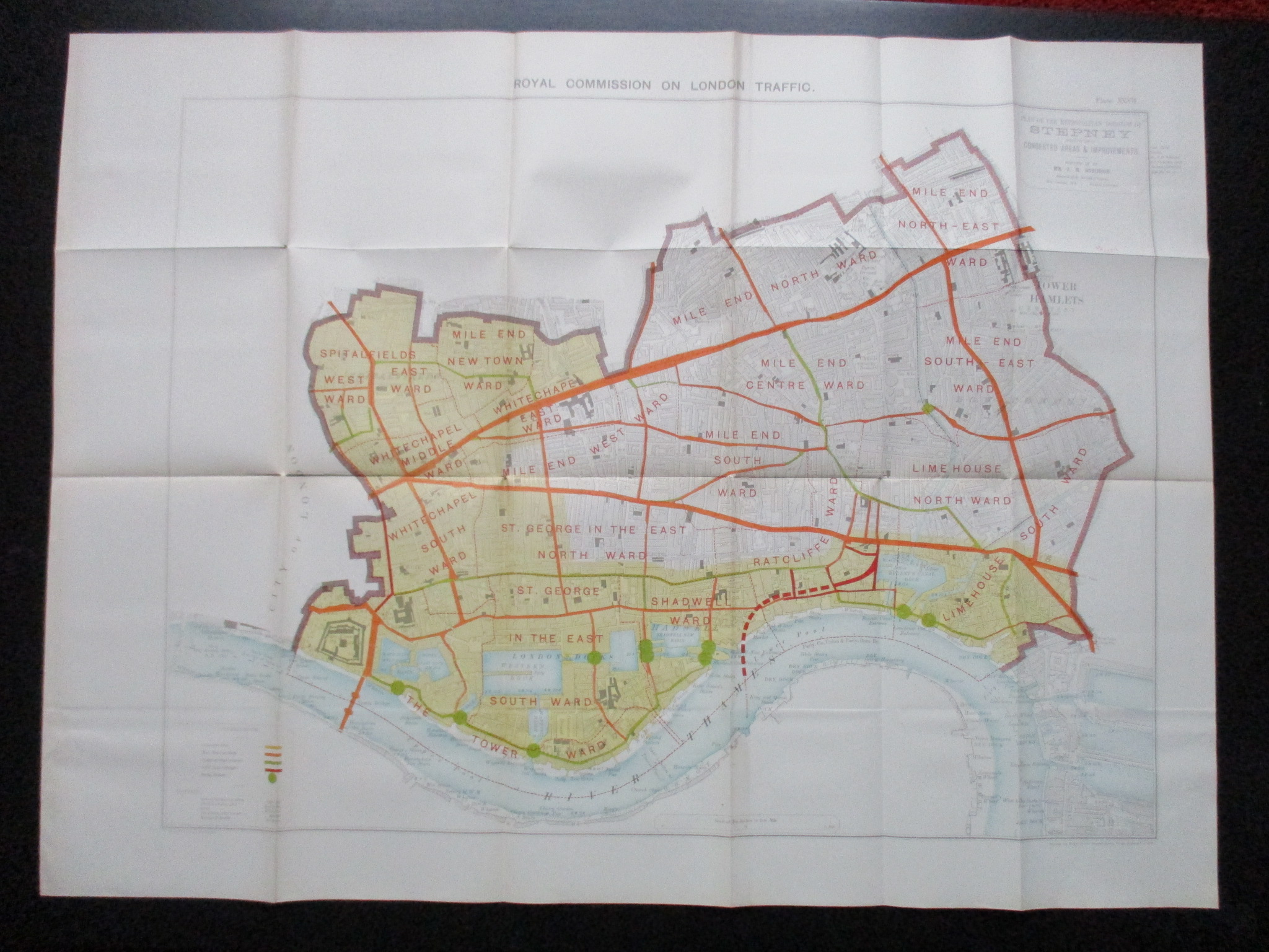 Plan of the London Metropolitan Borough of Stepney showing congested