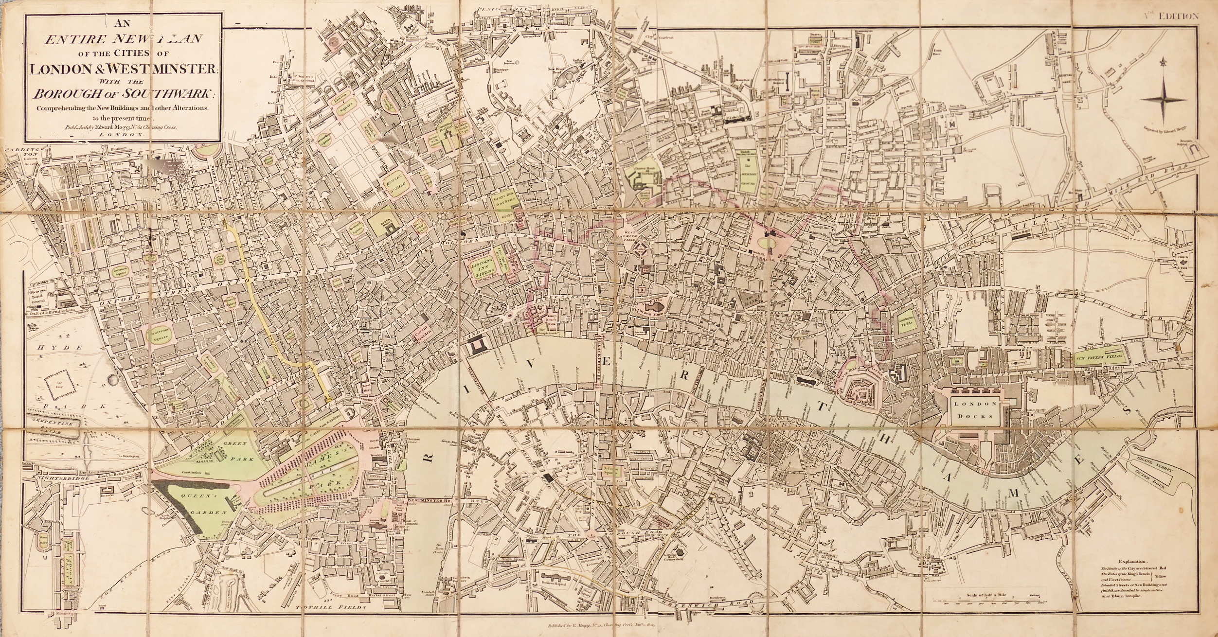 An Entire New Plan of the Cities of London & Westminster, with the ...