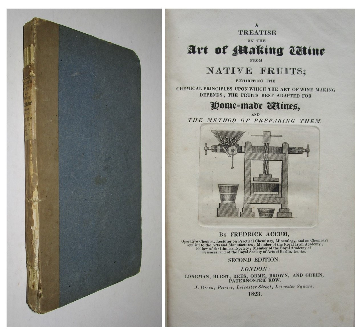 1823 TREATISE ON THE ART OF MAKING WINE Books PBFA