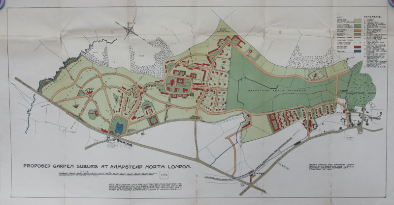 Map Of Hampstead Garden Suburb Rare Early Plan Of Hampstead Garden Suburb | Books | Pbfa