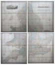 1841 Very Large HAND COLOURED MAP of ENGLAND & WALES Folding Maps in Four Parts (11)