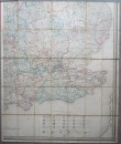 1841 Very Large HAND COLOURED MAP of ENGLAND & WALES Folding Maps in Four Parts (7)